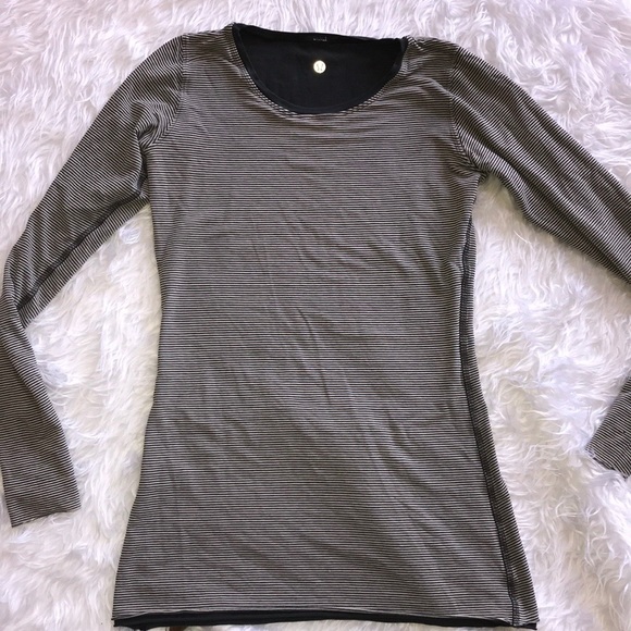 lululemon athletica Tops - Black Striped Reversible long sleeved top 4 XS